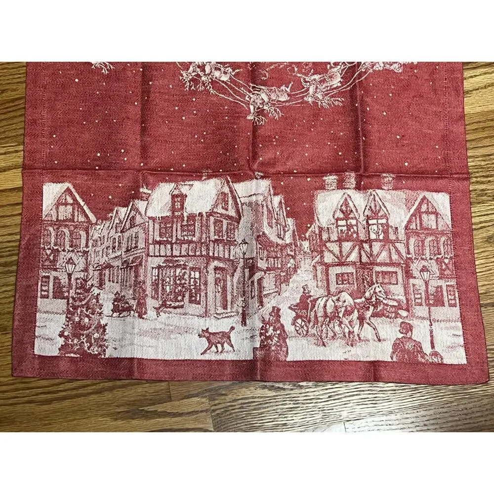 Williams Sonoma 'Twas the Night Before Christmas Set of 3 Jacquard Napkin Russia